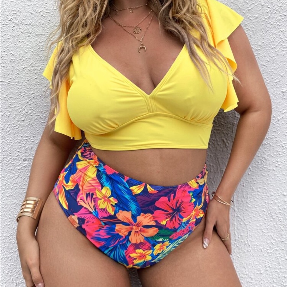 2 piece high waist swimsuit